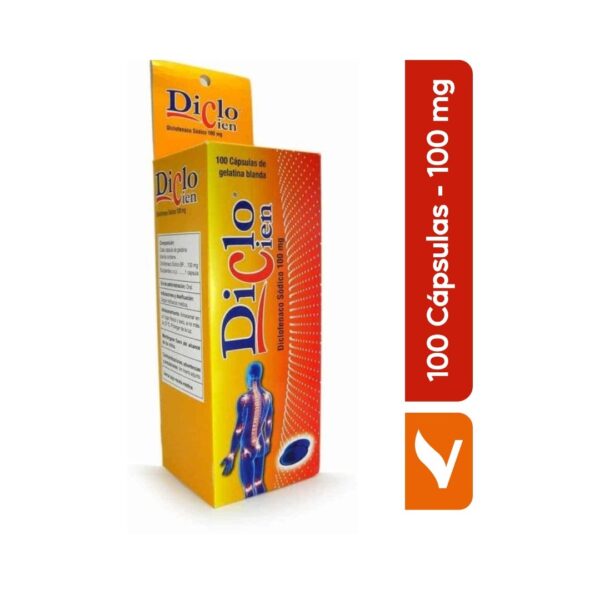 Diclo Cien Cápsulas de gelatina blanda