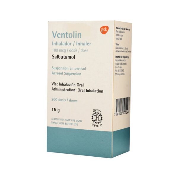 VENTOLIN INHALADOR 100MCG X 200 DOSIS