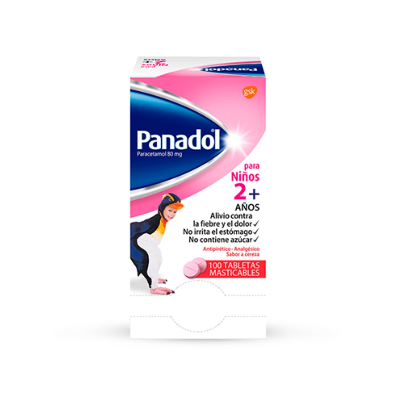 Panadol Infantil Masticable 100 Tabletas para Niños
